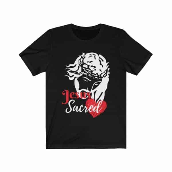 Sacred Heart Black unisex tees