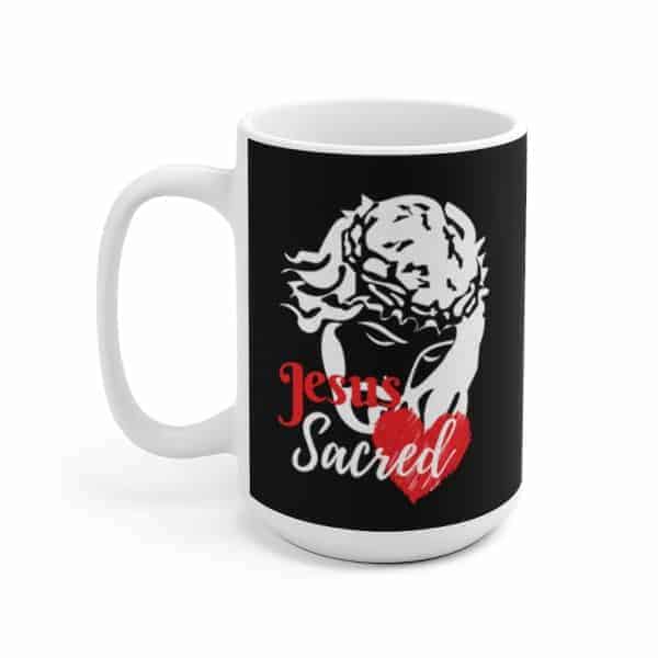 Sacred Heart Black Mug - Image 2