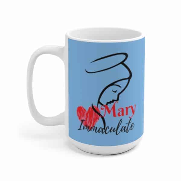 Immaculate Heart Blue Mug - Image 2