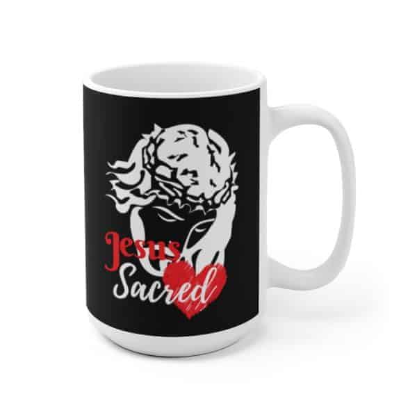 Sacred Heart Black Mug