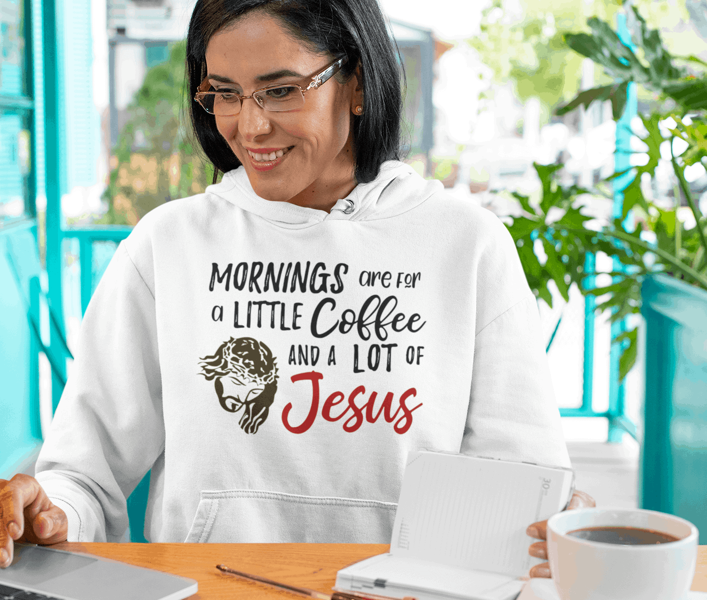 “A Little Coffee” Hooded Sweatshirt – Simply Blessed Studio
